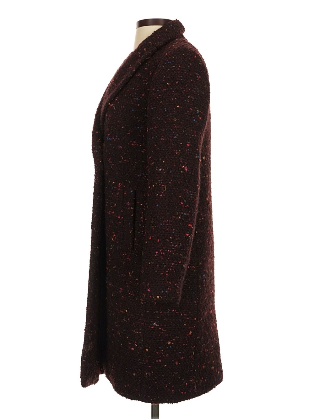 J. Crew Nalya Wool Burgundy Boucle Double-Breasted Pea Coat 0 - Picture 3 of 10
